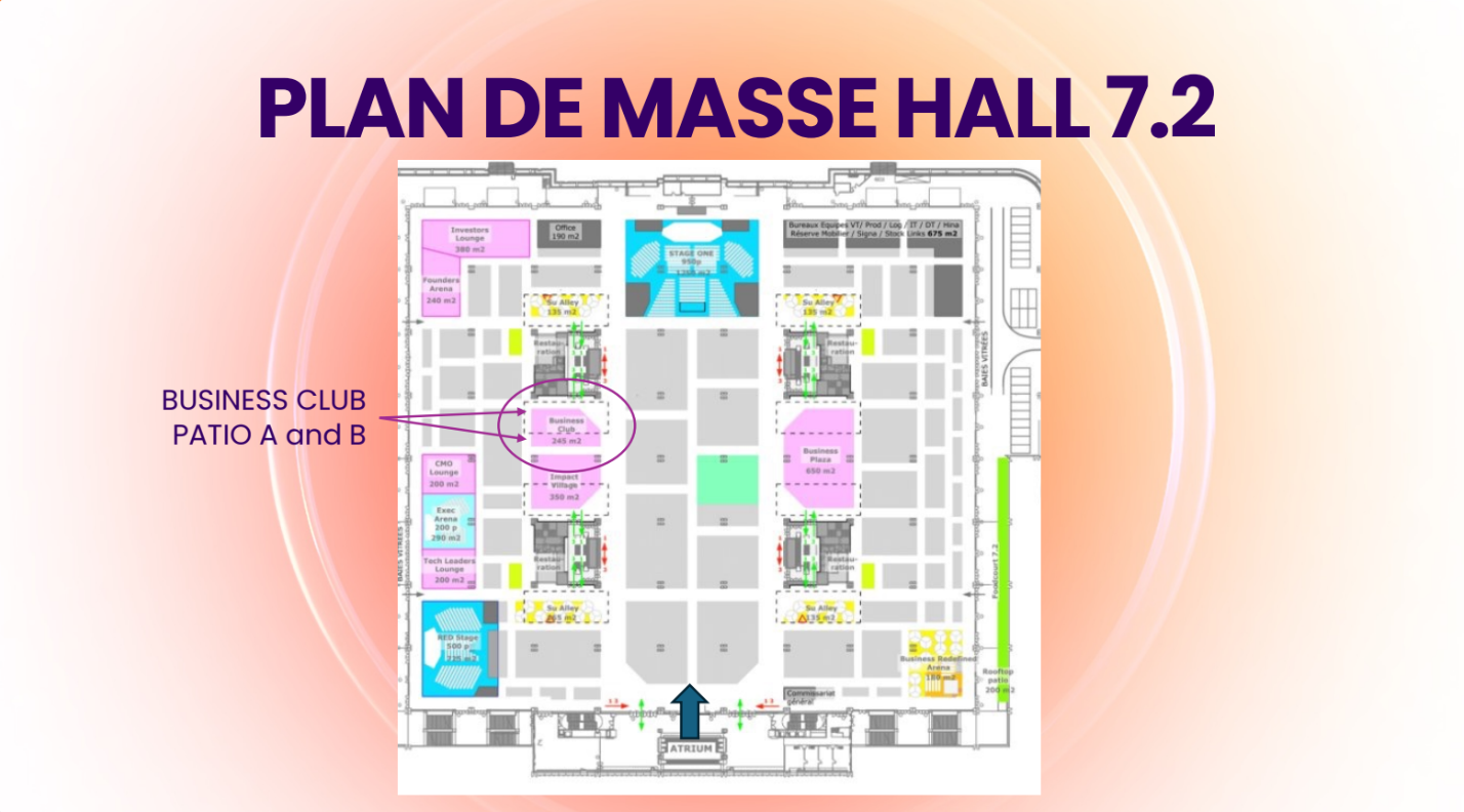 Plan de masse Hall 7.2 — Business Club Patio A et B